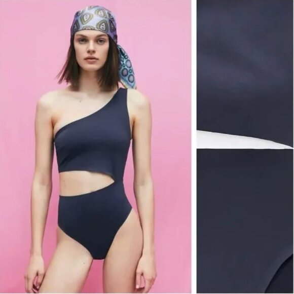 Zara Other - Zara Gray Cut-out Laser Cut  one piece Swimsuit
